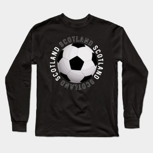 Black and White Scotland Football Design Long Sleeve T-Shirt